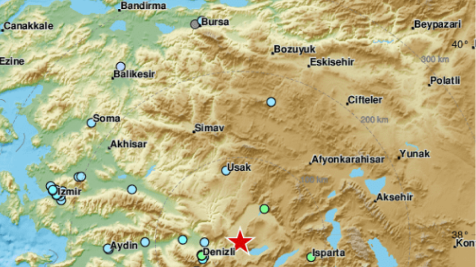Μεγάλος σεισμός στην Τουρκία - 5,9 Ρίχτερ ανατολικά της πόλης Ντενιζλί